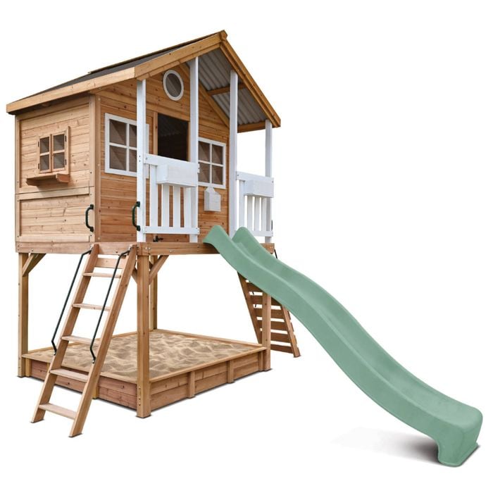 Lifespan Kids Winchester Cubby House (Elevated 1.45m) 3.0m Pastel Green Slide