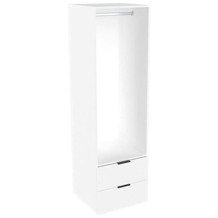 Lugna 2048 x 600 x 580mm White Hangrail 2 Drawer Storage Cabinet
