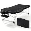 Zenses 75cm Portable Aluminium Massage Table 2 Fold Black Treatment Beauty