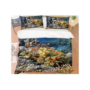 3D Ocean Coral Fish 017 Bed Pillowcases Quilt King Size