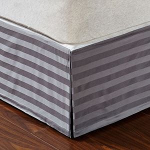 CottonMore 500TC 100% Premium Cotton Bed Skirt Bed Valance Striped pattern - King