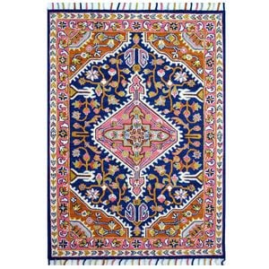 Handmade Lyon Wool Rug-6300-Navy-110x160cm