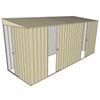 Build-a-Shed 1.5 x 4.5 x 2m Sliding Door Tunnel Shed with 2 Sliding Side Doors - Cream