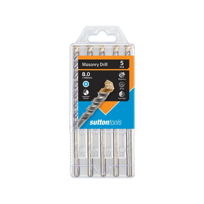 Sutton Tools 8 x 150mm Masonry Drill Set - 5 Pack