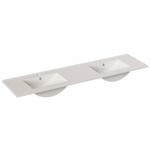 Stein 1800mm White Polymarble Top With Double Basin