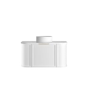 Attica Bentwood Heritage 900mm Matte White Curved Vanity with Carrara Stone Top