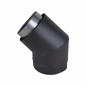Scandia 45° Sleek Black Left Hand Bend Flue Kit