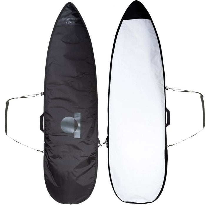 Summer vibes Lite Shortboard Surfboard Boardbag Cover - Black/White, 5.6