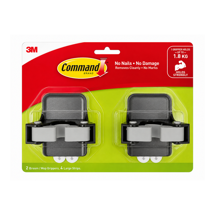 Command Black Broom Gripper 2 pack