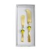 2pc Lvd Handcrafted Lemon Bamboo Cheese Knife & Spreader Set Multicoloured