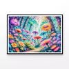 Multicolored Flowers & Trees  Print 100% Australian Made 120x90cm  (Poster)