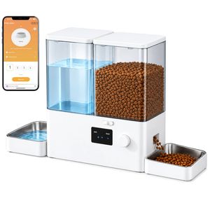 Advwin 2‑in‑1 Automatic Pet Feeder & Water Fountain 5L Cat Smart Feeder 3.5L Water Bowl