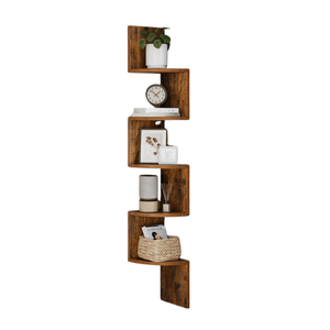 Lifebay Floating Corner Wall Shelves (5-Tier)