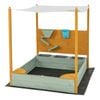 Costway Kids Sandpit Wooden With Removable Canopy Natural