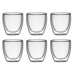 6pc Coffee Culture Barista 100ml Double Wall Hot/Cold Drinks Coffee Clear
