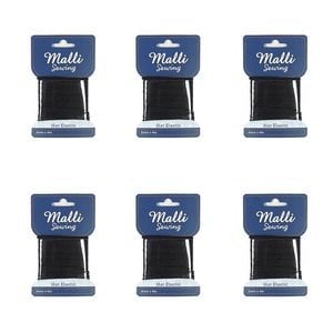 6pk Malli Sewing 2mm X 4m Assorted Round Hat Polyester/latex Elastic Cord/string