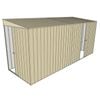 Build-a-Shed 1.5 x 4.5 x 2m Sliding Door Tunnel Shed with 1 Sliding Side Door - Cream