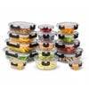 15 Pack Glass Food Storage Containers with Lids - Airtight, Leakproof Meal Prep Containers - 3 Sizes (15 pcs, Black)