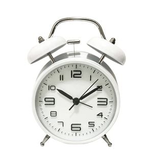 Catzon Analog Alarm Clock With Night Light Loud Ringing-white
