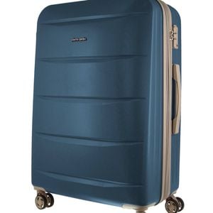 Pierre Cardin 4 Wheel Cabin Hard-shell Travel Tsa Lock Suitcase 80cm Blue
