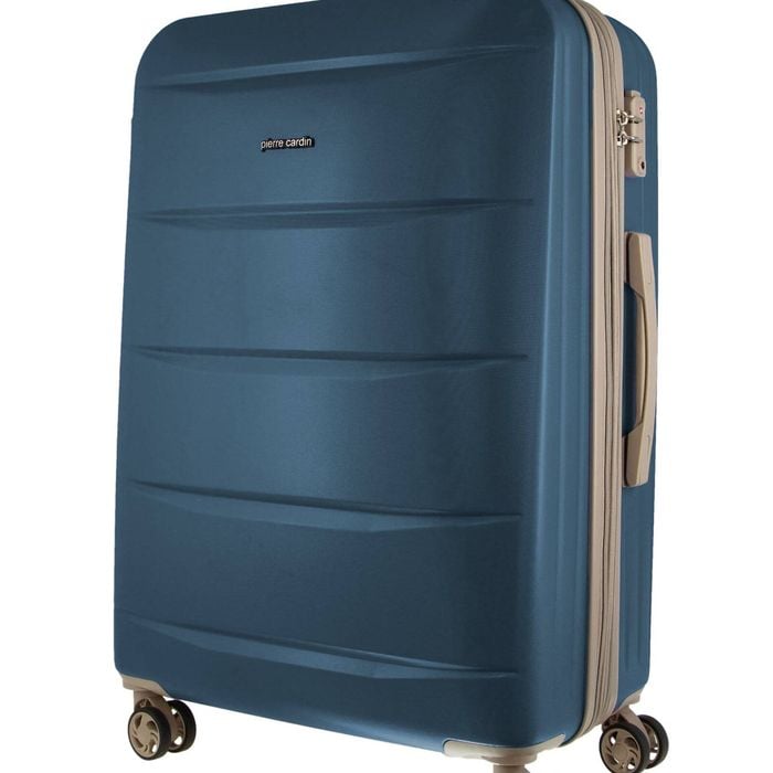 Pierre Cardin 4 Wheel Cabin Hard-shell Travel Tsa Lock Suitcase 80cm Blue