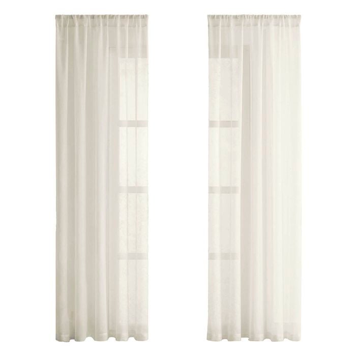 Clonard 295 x 205cm White Pencil Pleat Sheer Curtain - Single