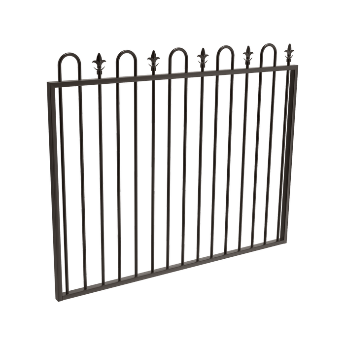 ProtectorAl 1201 - 1500 x 1200mm Black Aluminium Garden Gate Loop & Spear - Black
