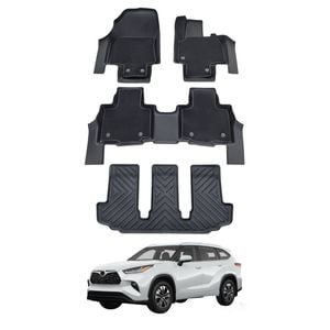 AUSGO 3-Row Set Double-Layer Car Floor Mats for Toyota Kluger 7-Seat 2021-Onwards Floor Liners