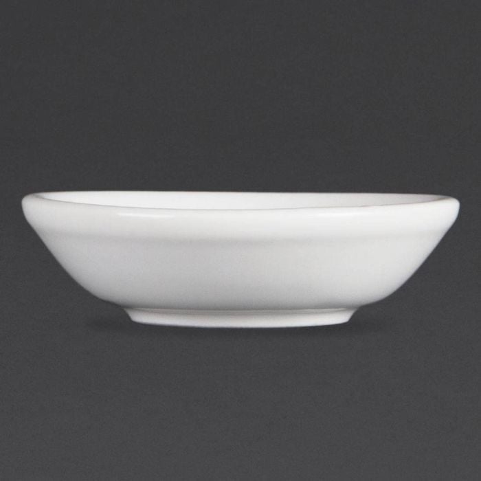 Olympia Soy Dishes Whiteware Porcelain Stackable 12 Pack 70mm Catering Tableware