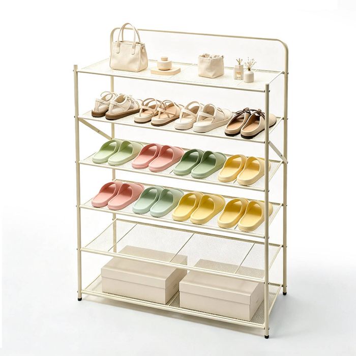 6-Tier Foldable Shoe Rack Pre-Assembled Hold up to 24 Pairs of Shoes Freestanding