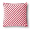 Cadence & Co. Oscar Faux Linen Striped Cushion Red