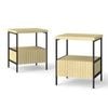 Familand 2x Wooden Side Table with Drawer