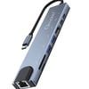 Oxhorn Superspeed 8-in-1 Usb C To Hdtv Adapter Hub 1xhdmi 4k 1xetherne Lan 2 Xusb 3.0 Type C Type C (pd) Card Reader