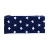 Mister Stars Long Flat PVC Polyyester Waterproof Makeup Bag Dark Blue