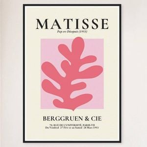Galrie Henri Matisse Exhibition Print - Captivating Art at Berggruen & Cie (Pink I), Black Frame, A2 42 x 60cm (16 x 24inch)