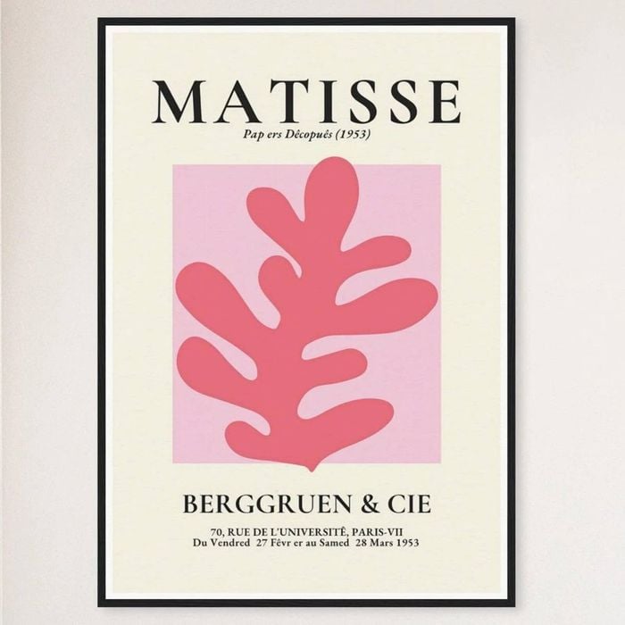 Galrie Henri Matisse Exhibition Print - Captivating Art at Berggruen & Cie (Pink I), Black Frame, A2 42 x 60cm (16 x 24inch)