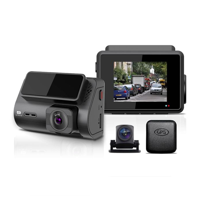 Elinz 2 Channel Dash Cam 4K+1080P AHD Rear Camera WiFi GPS Night Vision Supercapacitor Sony Starvis Car DVR