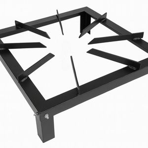 Heavy Duty Sturdy Metal Gas Burner Stand BBQ Barbecue in Black 38x38x10cm - Black Powder Coated Burner Stand | N/A | N/A