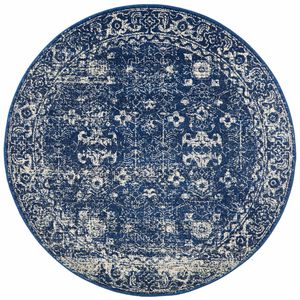 Sense 252 Navy 150x150cm Round - Small Pet Friendly Power Loomed Rug
