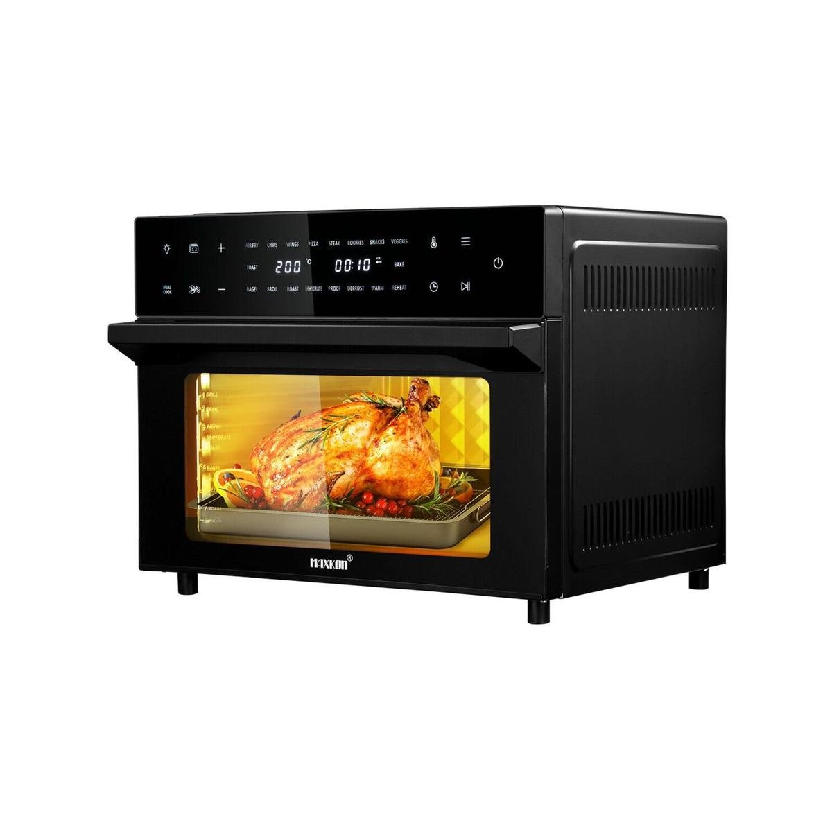 Maxkon Air Fryer Large Convection Oven Electric Digital Toaster Big Air Cooker Oil Free 1800w 30l Dual Cook Function Black Bunnings Australia