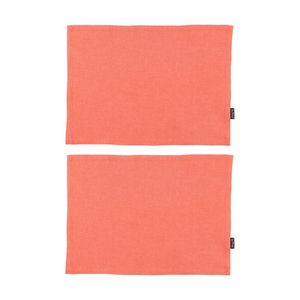 2x 4pc Bas Phillips Linen Tencel Placemat Set Tableware Rust 33x45cm