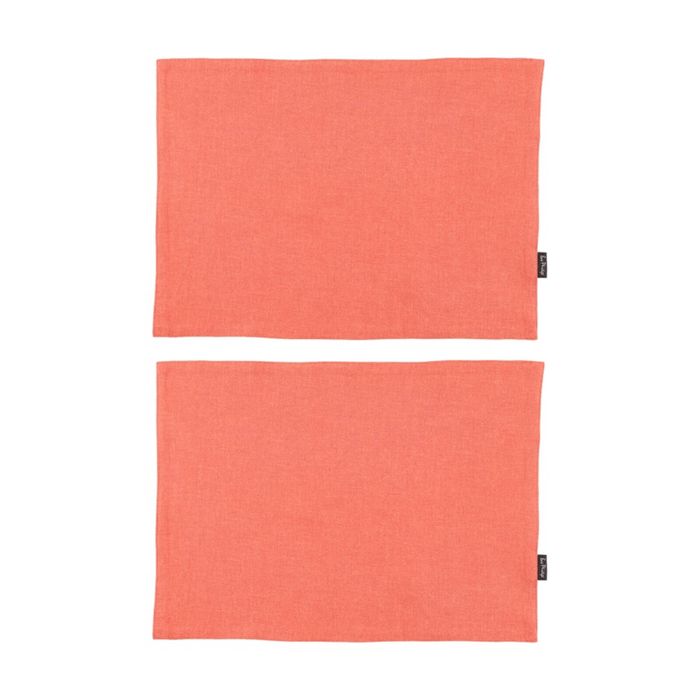 2x 4pc Bas Phillips Linen Tencel Placemat Set Tableware Rust 33x45cm