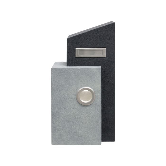 Northcote Pottery Grey And Charcoal Elite Avonlea Pillar Letterbox