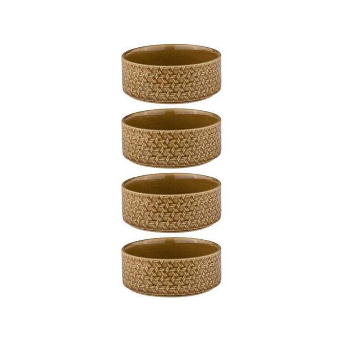 4PK Ladelle Heath 10cm Round Porcelain Serving Dip Bowl - Caramel