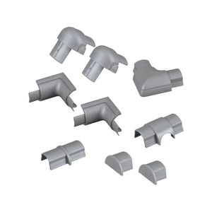 D-Line 10 Piece 30 x 15mm Silver Bends Connectors Endcap Smooth Fit Cable Cover Accessories