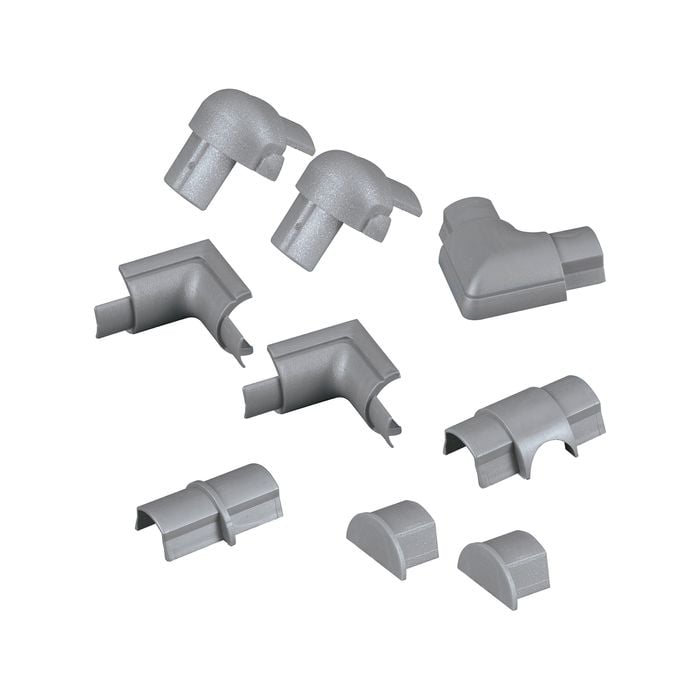 D-Line 10 Piece 30 x 15mm Silver Bends Connectors Endcap Smooth Fit Cable Cover Accessories