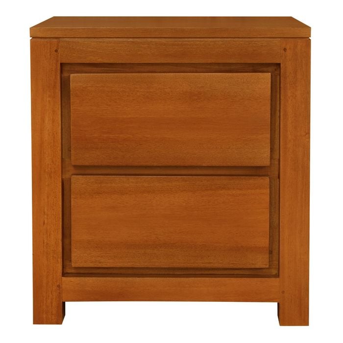 Centrum Furniture Amsterdam 2 Drawer Bedside Table - Light Pecan