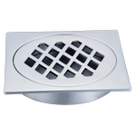 Kinetic 100mm Chrome Plated Square Diamond Floor Grate