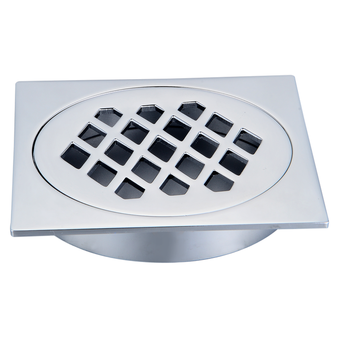 Kinetic 100mm Chrome Plated Square Diamond Floor Grate