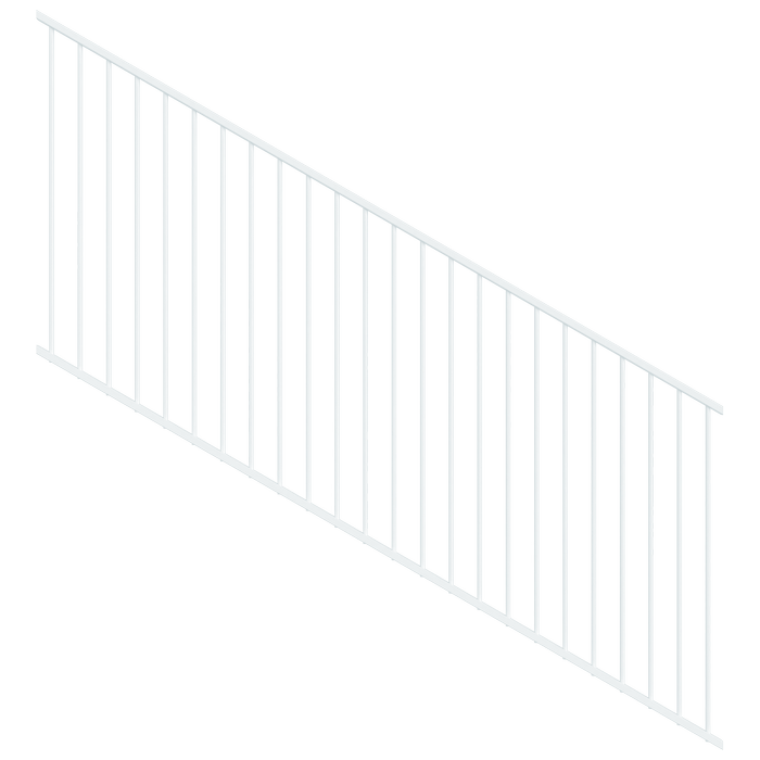 ProtectorAl 1201-2400 x 900mm Pearl White Raked 16-30º Flat Top Garden Fence Panel